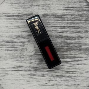 YSL Vernis A Levres Vinyl Cream Lip Stain Lipstick 411 Rhythm Red Full Sz BNWOB